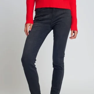 Calças de ganga skinny de cintura alta