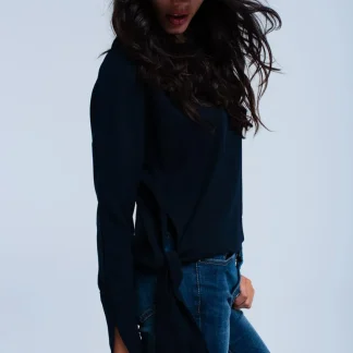 Camisa azul de nó