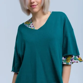 Camisola verde de manga curta