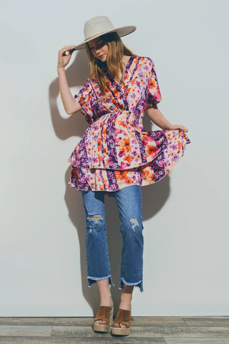Mini Vestido Floral em Multicor - Image 2