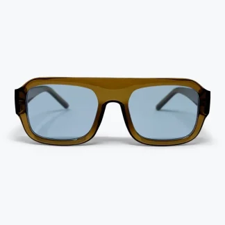 Óculos de Sol com Armação Quadrada Oversized Marrom Oliva
