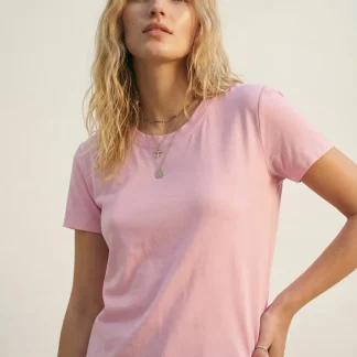 T-shirt leve de viscose macia em rosa bebé