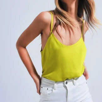 Top de lingerie de cetim verde
